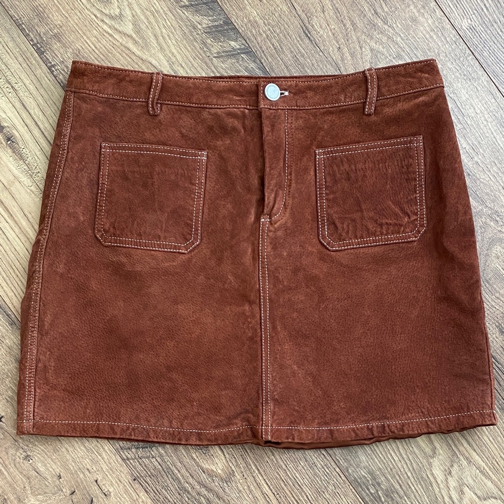 Blank NYC Rust Suede Mini Skirt